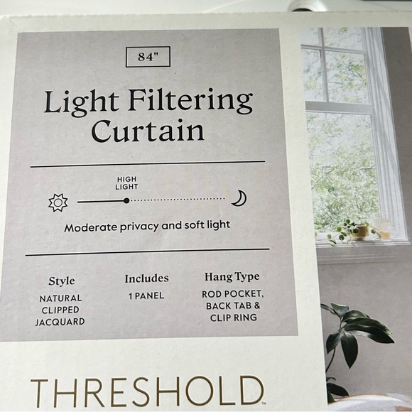 🌴Charming Threshold Cream and White Textured Curtain - Picture 4 of 13